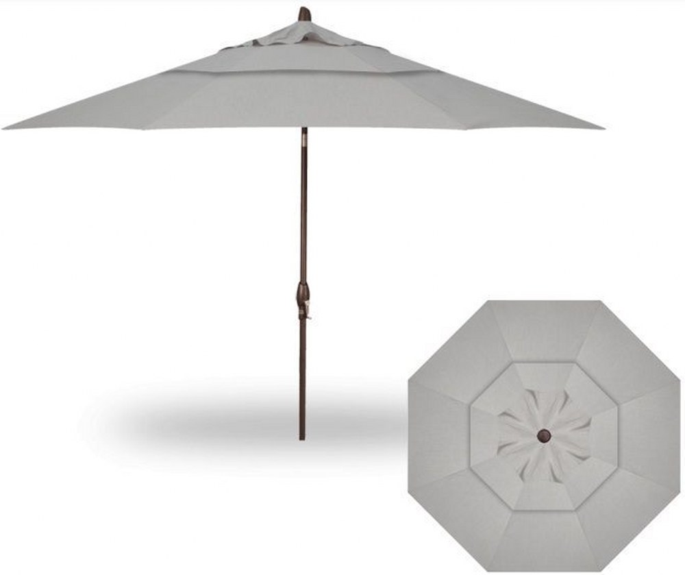 11 foot double vented patio umbrella Outsunny 11ft Cantilever with Base Offset Crank Brown dyed polyester California Umbrella Venture Series 11